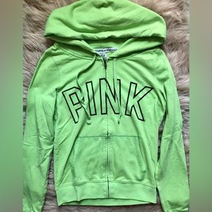 PINK | Green Zip-up Hoodie